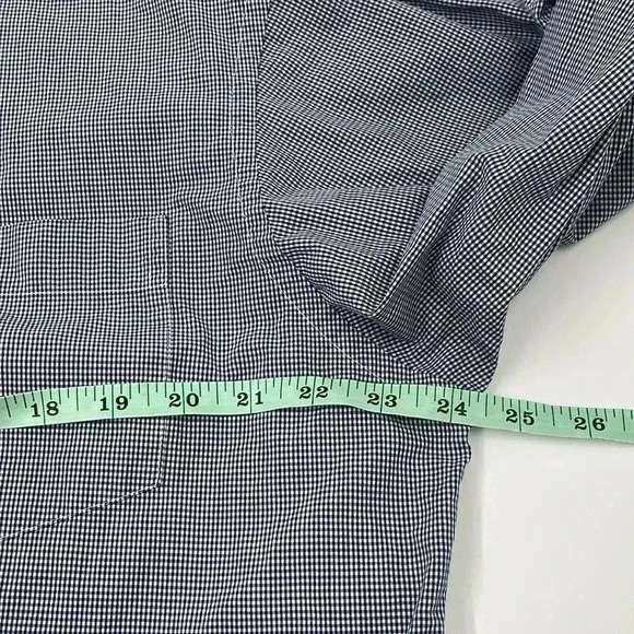 J. Crew Men's large 100% Cotton Button Down Shirt Blue White mini check - Picture 3 of 7